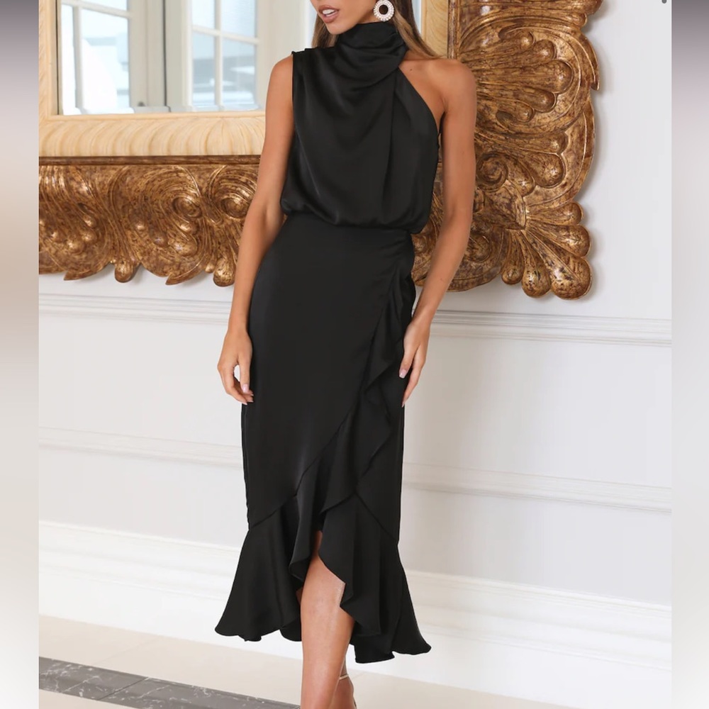 Black Silk Maxi Dress